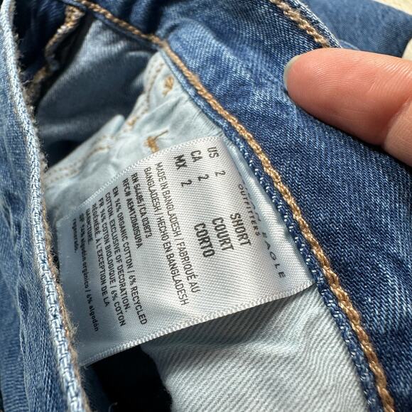 American Eagle 90s Straight Mid Rise Blue Denim Everyday Casual Jeans 2 SHORT - Picture 11 of 15